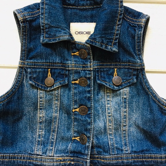 Cherokee Jackets & Coats Girls 45 No Sleeve Jean Jacket Poshmark